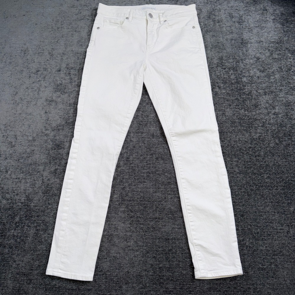 Ann Taylor LOFT Modern Skinny Jeans White Denim Pants Size 26 / 2